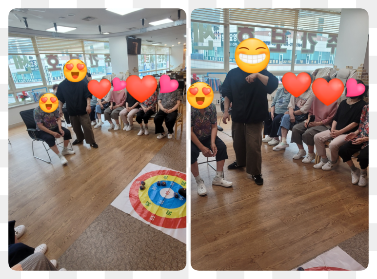구미동주간보호센터_과녁에 오재미를 던지며 웃음꽃 활짝!활력 가득한 하루